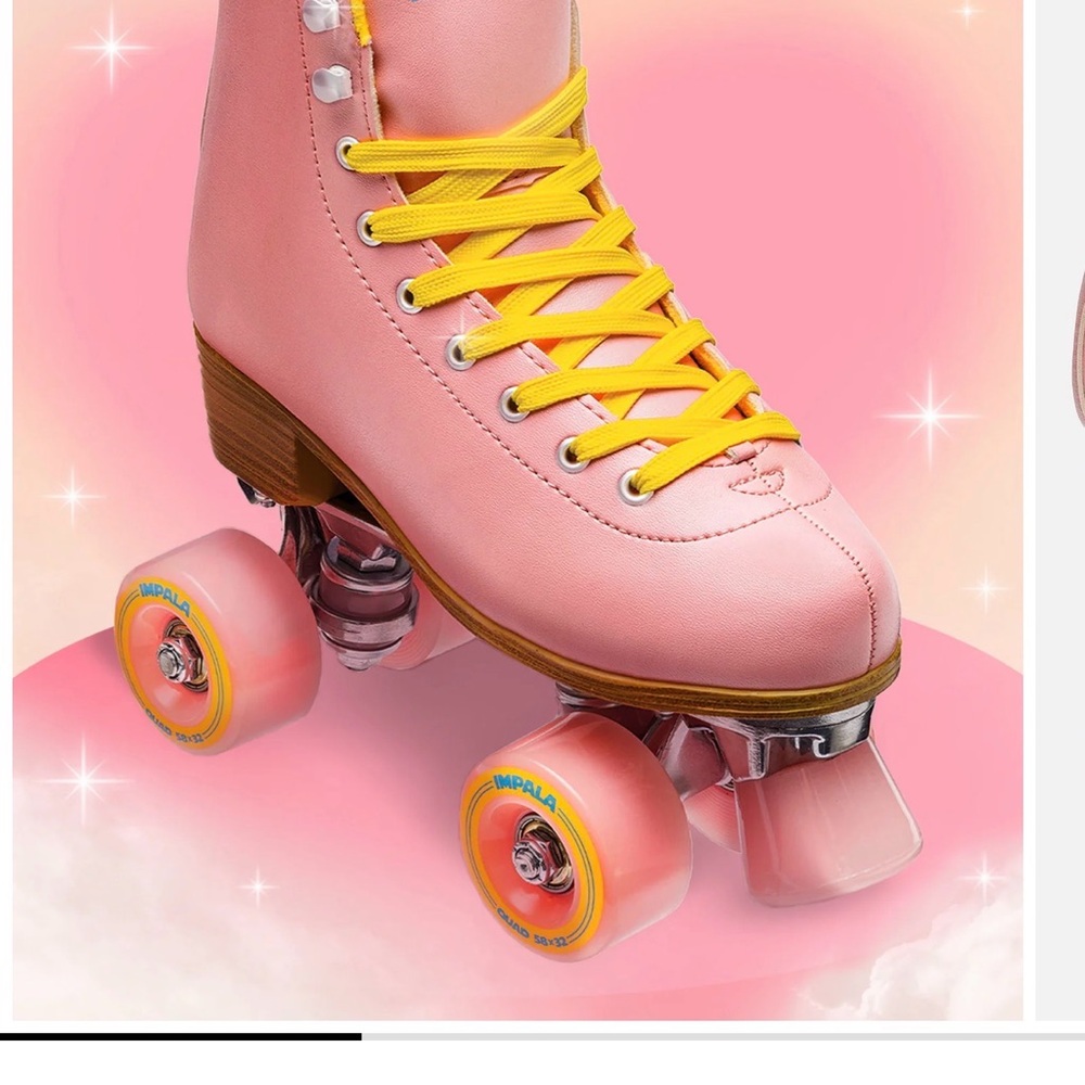 Women’s Pink Roller Skate Moccasins with Yellow Laces